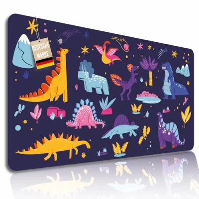 Imagen de Lineo® Alfombrilla de Escritorio para Niños; Acuario Impermeable Escritorio, Protector Mesa, Deskpad (Dinosaurio (80x40 cm))