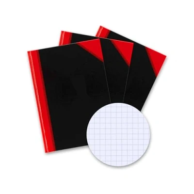 Imagen de Bantex Libreta A5 cuadriculada, 192 páginas, 70 g/m², tapa dura, color negro, 3 unidades