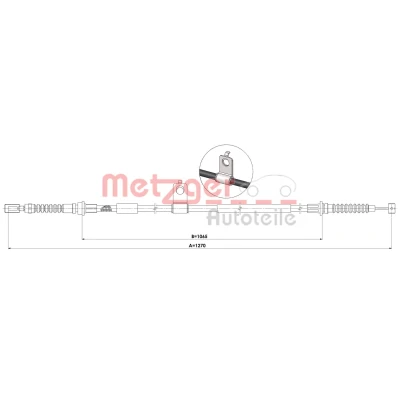 Imagen de METZGER 17.0606 Cable de Freno Mano Atrás izquierda 1270/1065