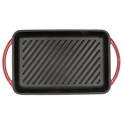 Imagen de Bidasoa Fierro Parrilla Rectangular Hierro Esmaltado 22x40cm Rojo