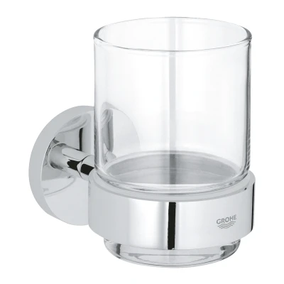 Imagen de Grohe Start Cube QuickFix Portacepillos con soporte, cromo, para pegar (pegamento QuickGlue A1) o atornillar, ref. 41194000