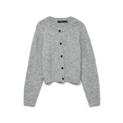 Imagen de Vero Moda Vmnovah Oneck Button NOOS Chaqueta de punto, Mujer, Talla: XS, Medium grey melange