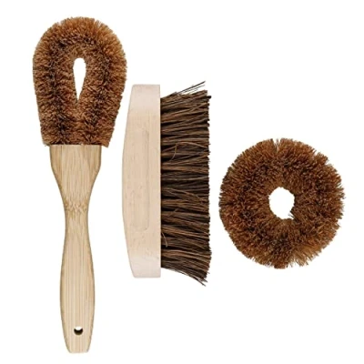 Imagen de Natural Elements Juego de cepillos limpieza ecológicos coco, 3 piezas, en caja expositora