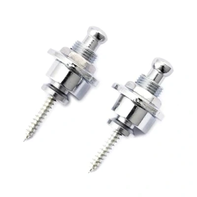 Imagen de Musiclily Metálico Strap Locks Enganche de Correa Seguridad Bloqueo para Guitarra Eléctrica Acústica o Bajo, Cromado (2 Piezas)