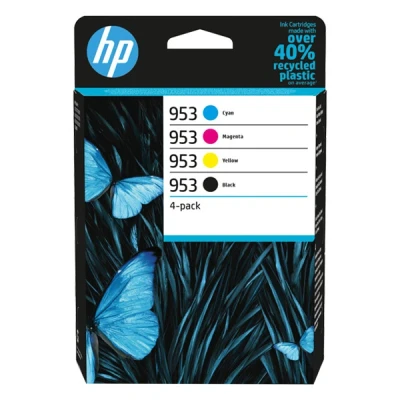 Imagen de HP 953 6ZC69AE, Negro, Cian, Magenta y Amarillo, Cartuchos de Tinta Originales, Pack 4, para impresoras OfficeJet Pro serie 8200, 8700 7700