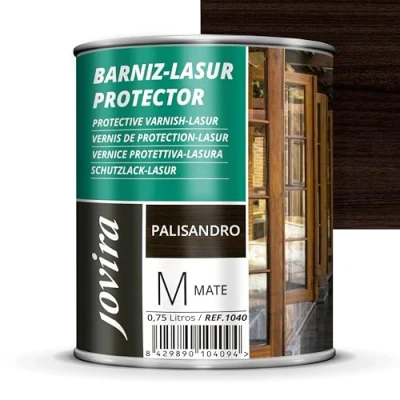 Imagen de JOVIRA PINTURAS. Lasur Protector Mate. Protege, decora y embellece todo tipo de madera (750 Mililitros, Palisandro)