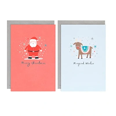 Imagen de Hallmark Tarjetas de Navidad benéficas, 2 diseños divertidos, paquete 12, 25559882