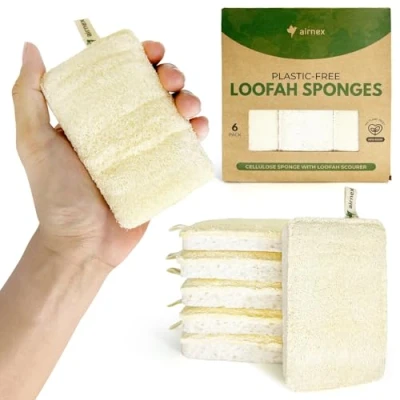 Imagen de Esponjas naturales de cocina para lavar platos, biodegradables y compostables platos