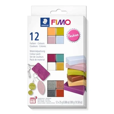 Imagen de STAEDTLER 8023 C12 5ST Pasta de modelar endurecimiento al horno, Color fashion farben, 12 Halbblöcke (8023 5) , color/modelo surtido