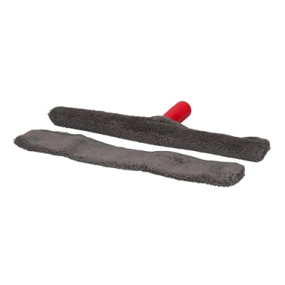 Imagen de Dirt Devil Juego de limpiaparabrisas para Ventanas, Mango telescópico, 57 129 cm, 2 paños Microfibra, Gris/Rojo