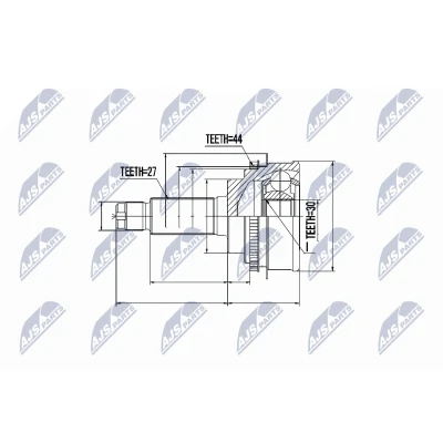 Imagen de NTY NPZ SB 011 Junta Homocinética Caja de cambios manual, Transmisión automática Eje delantero, izquierda, derecha SUBARU: Forester I