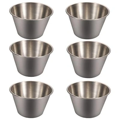 Imagen de 6 piezas Condimentos Cuenco Tazas Cuencos de Salsa Metal Tazón Acero Inoxidable reutilizables Apto para lavavajillas ensaladas, bocadillos y otros tazones Senderismo