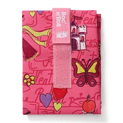 Imagen de Roll&#039;eat ® Bolsa Merienda, Porta Bocadillos con Envoltorio Reutilizable, Alimentos Ecológico sin BPA, de Tela, Color Princesas Rosa Boc&#039;n&#039;Roll Kids