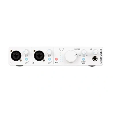 Imagen de Arturia MiniFuse 2 Interface USB de audio y MIDI Compacta con Creative Software para una Grabación Producción, Podcasting, Guitarra Blanco