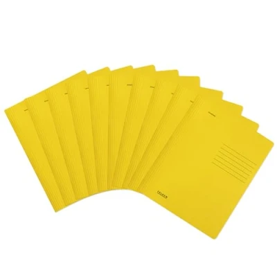 Imagen de Falken Carpeta de cartón (10 unidades, plegada, DIN A4, color intenso, amarillo). Fabricado en Alemania