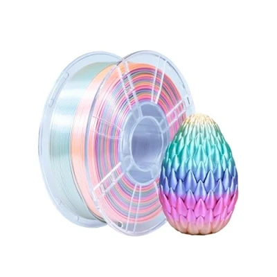 Imagen de iBOSS filamento PLA+ multicolor de 1,75 mm, PLA Plus seda Arco iris 3D, impresora 3D 1 kg (2,2 lbs), cambio color impresión caramelo