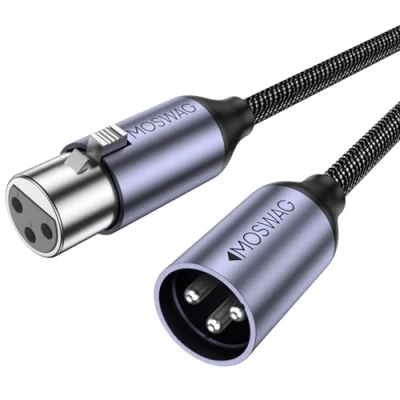Imagen de MOSWAG Cable xlr, Balanceado Microfono, de micrófono Lennon a micrófono, altavoz compatible con mezcladora sistema altavoces (2M)