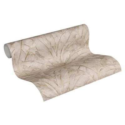 Imagen de Livingwalls 369271 Papel pintado no tejido, Beige Grau Metallic, 10,05 m x 0,53