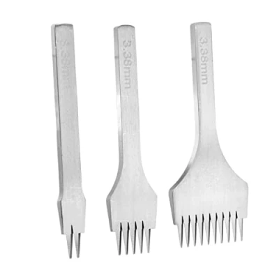 Imagen de Herramienta de perforación punzón costura y cuero para artesanía marroquinería 2/5/10 garras acero blanco 2,7 mm, 3,0 3,38 3,85 mm (3,38 mm)