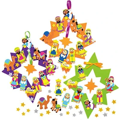 Imagen de Baker Ross AX566 Guirnaldas De Espuma Navideñas Paquete 3, Para Niños Diseñar Y Decorar, Decoración Navideña Ideal, Ideal La Escuela Actividades Grupales Artesanales