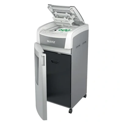 Imagen de Leitz IQ Autofeed Destructora de Papel Corte en Micropartículas P5, Automática, 600 Hojas, Papelera 110 Litros, Blanca, 80180000