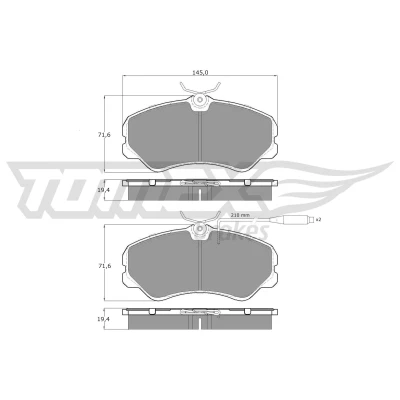 Imagen de TOMEX brakes TX 11 24 Juego de pastillas freno Eje delantero con contacto aviso desgaste incorporado tornillos pinza
