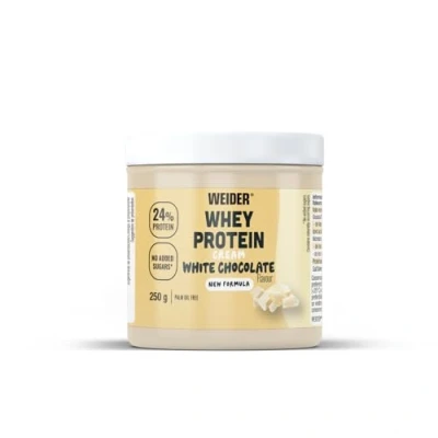 Imagen de Weider Whey Protein White Spread 250 g. Crema de chocolate Blanco con 22% proteínas Baja en azúcares sin aceite palma y gluten.