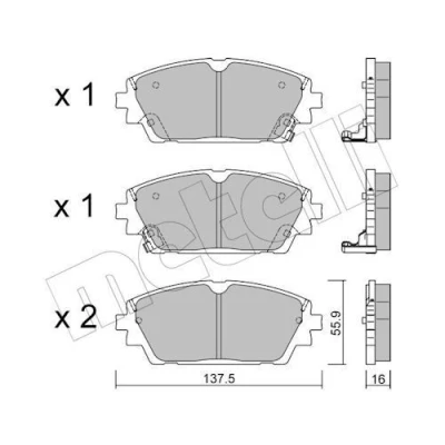 Imagen de METELLI 22 1237 0 Juego de pastillas freno con avisador acústico desgaste MAZDA: 3 Hatchback, Berlina