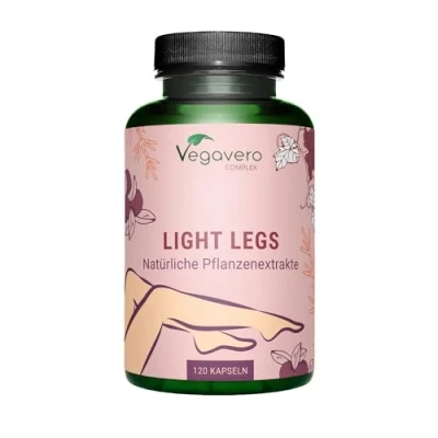 Imagen de Piernas Ligeras Vegavero® 120 Cápsulas Circulacion + Cansadas Retencion Liquidos SIN ADITIVOS Con Centella Asiática &amp; Arandanos Vegano