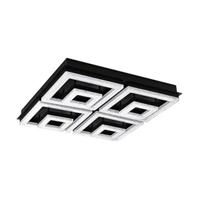 Imagen de Eglo lámpara de pie Marasales, 1 llama, textil y metal en negro, latón, salón, con interruptor paso, E27