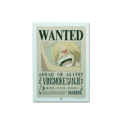 Imagen de Teknofun Licencia One Piece LED de pared Neón Sanji Wanted 30 CM Luz decorativa USB (cable incluido) Se entrega con 2 soportes Marrón, Beige, Blanco Para niños 811642