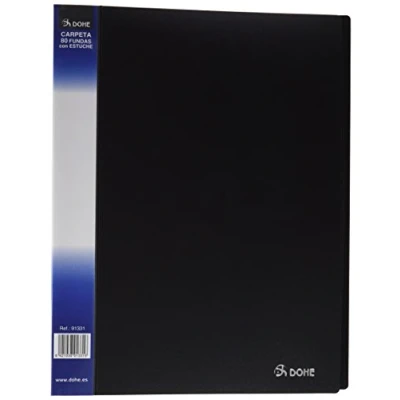 Imagen de Dohe 91331 Carpeta 80 fundas, lomo personalizable y funda, color negro