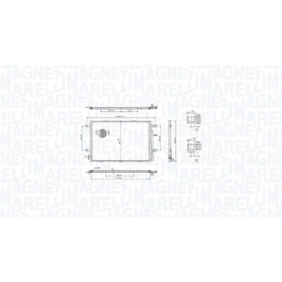 Imagen de MAGNETI MARELLI 350203103500 Condensador sin secador 408 591 16 AUDI: A4 B7 Berlina, Avant, B8 Avant