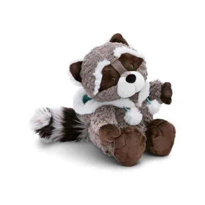 Imagen de Mapache de Peluche Lenno 25cm meneándose con Capucha Verde
