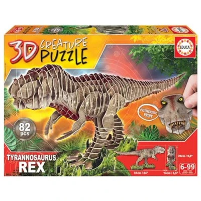 Imagen de Educa Puzzle 3D T Rex Creature Puzzle. Monta tu Propio Dinosaurio en a Partir de 5 6 7 8 años (19182)