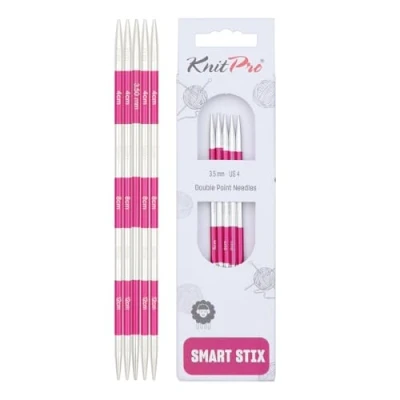 Imagen de KnitPro Agujas de Tejer: Doble Punta:, Metal, Rosa, 14cm x 3.50mm