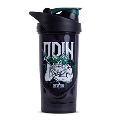 Imagen de Shieldmixer Hero Pro Classic Shaker Odin Accesorio para gimnasio sin BPA Coctelera de proteínas Botella fitness Negro 700 ml
