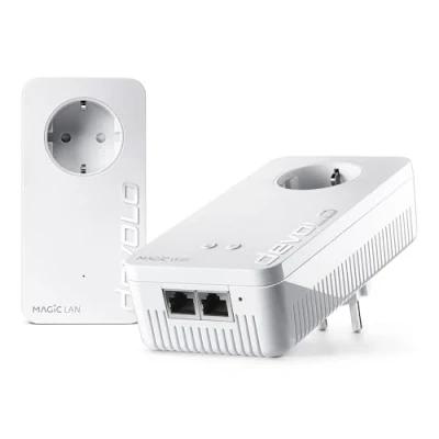 Imagen de devolo 8823 Magic 2 WiFi 6 Starter Kit, adaptador powerline hasta 2.400 Mbps, conexión de malla, LAN Gigabit 2X, punto acceso, dLAN 2.0, blanco