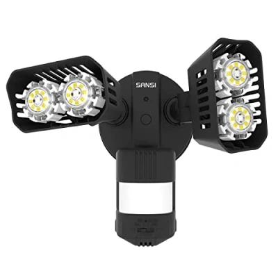 Imagen de SANSI 18W Focos LED Exterior con Sensor de Movimiento, 1800LM 5000K Proyector Detector Luz Seguridad IP65 Impermeable para Iluminación Jardín Garaje