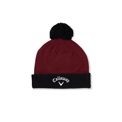 Imagen de Callaway Gorro con pompón 23 para Hombre, Color Vino/Negro, Talla única