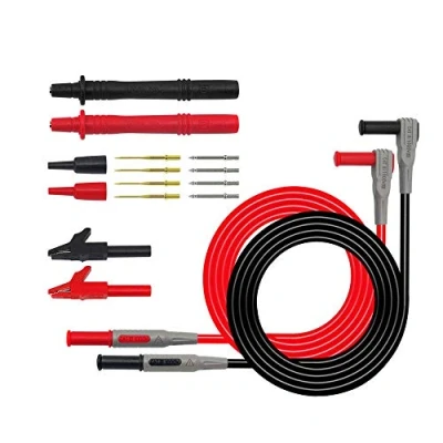 Imagen de DollaTek Kit de Cables Prueba multímetro Digital electrónico Pinzas cocodrilo Juego Puntas sonda reemplazables
