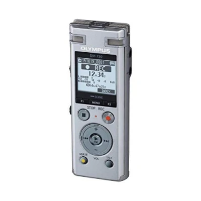 Imagen de Olympus Grabadora de Voz DM 720 con 4 GB, Ranura Micro SD, Carga USB, conexión PC dirección, Modo transcripción, Color Plateado