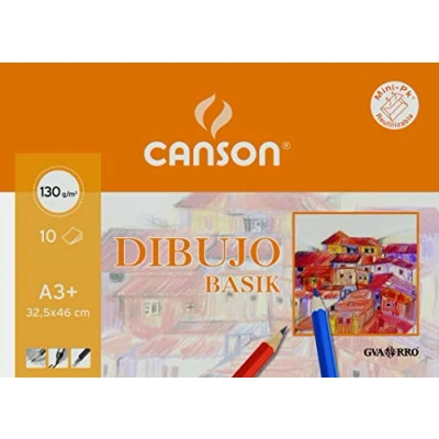 Imagen de Papel dibujo basik din a3 + 32,5x46,0 cms sin recuadro en minipacks de 10 hojas