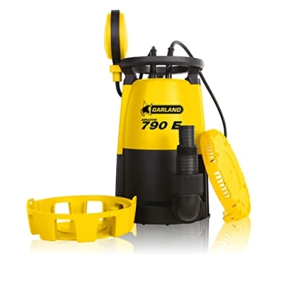 Imagen de GARLAND AMAZON 790E V20 Bomba Sumergible aguas sucias y límpias Polipropileno, 900 W, 6,5 kg. Alt. máx. de impulsión 8,9 m, caudal 18.000 l/h. Diám. sólidos 30 mm. 7 m.