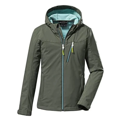 Imagen de Killtec Girl&#039;s Chaqueta softshell/chaqueta outdoor con capucha KOS 54 GRLS SFTSHLL JCKT, light olive, 128, 37832 000
