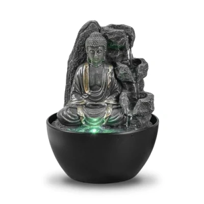 Imagen de Fuente de Interior Buda Relajante Cascade Decoración Zen Feng Shui Idea Regalo Elegante y útil Mesa con luz LED 18 cm Revata Zen&#039;Light