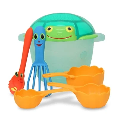 Imagen de Melissa &amp; Doug Juego de cubo arena con accesorios, Juguetes al aire libre, playa y piscina, verano, Regalo para niños o niñas 3 4 5 6 años
