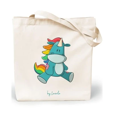 Imagen de Loxato Bolsa Tela Tote Bag Bolsos Bandolera Mujer Bolsas de Algodón Natural 100% Reutilizables Extra Ancho 8cm Asas Largas 70cm 220 gr/m2 Bonitas Grande