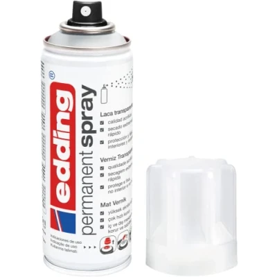 Imagen de edding 5200 spray permanente de laca transparente mate 200 ml pintura acrílica con acabado para sellar y proteger la