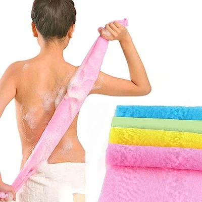 Imagen de VIKSAUN 4 Unids Multicolor Nylon Japonés Exfoliante Sponja de Ducha Exfoliar Baño Wash Cloth Toalla Cuerpo Esponja Limpieza Espalda Para Hombres y Mujeres（4 pcs）